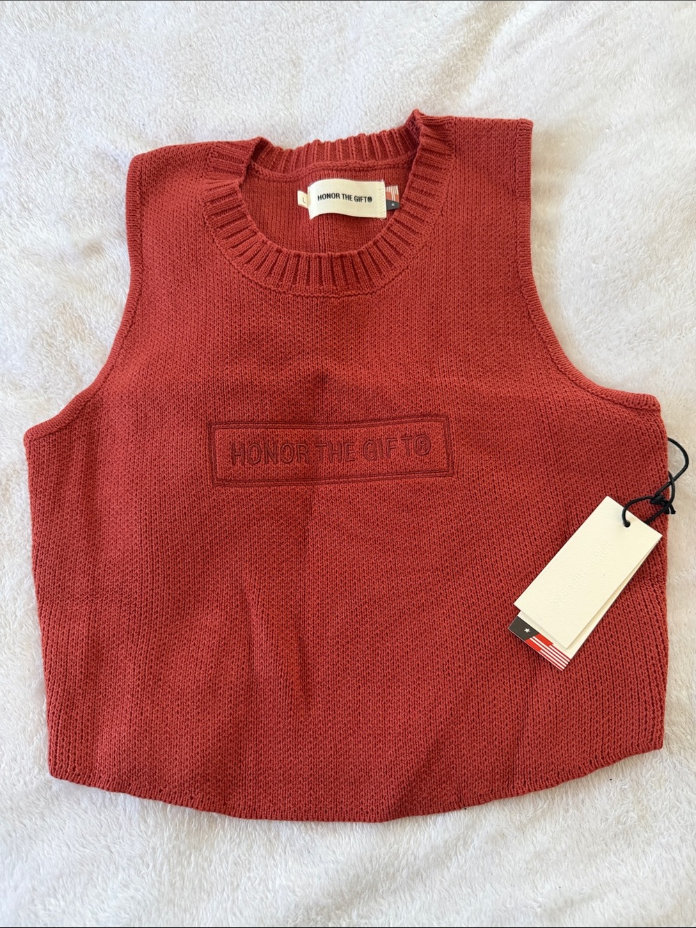 Honor The Gift Kids Rust Red Knit Sleeveless Sweater Vest